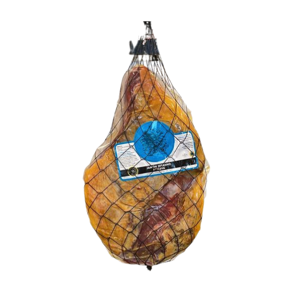 Notre jambon Serrano Reserva a séché pendant 20 mois, ce qui explique ses saveurs délicieuses.